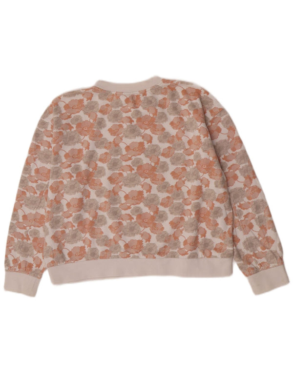 Vans Womens Graphic Oversized Sweatshirt Jumper UK 14 Medium White Floral