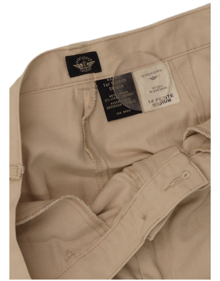 Dockers Pantalon décontracté taille haute pour femme US 14 XL W34 L27 Coton beige