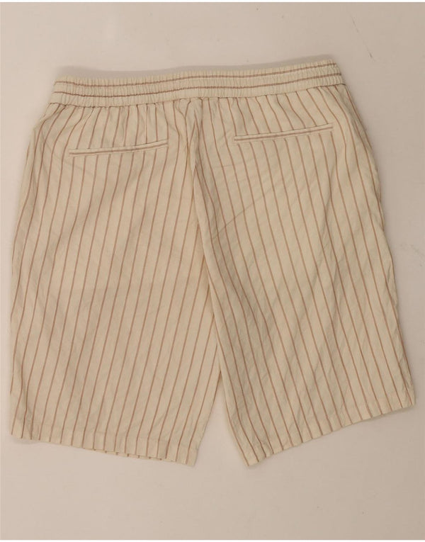 Zara Short Chino Homme Large W32 Coton Rayé Beige