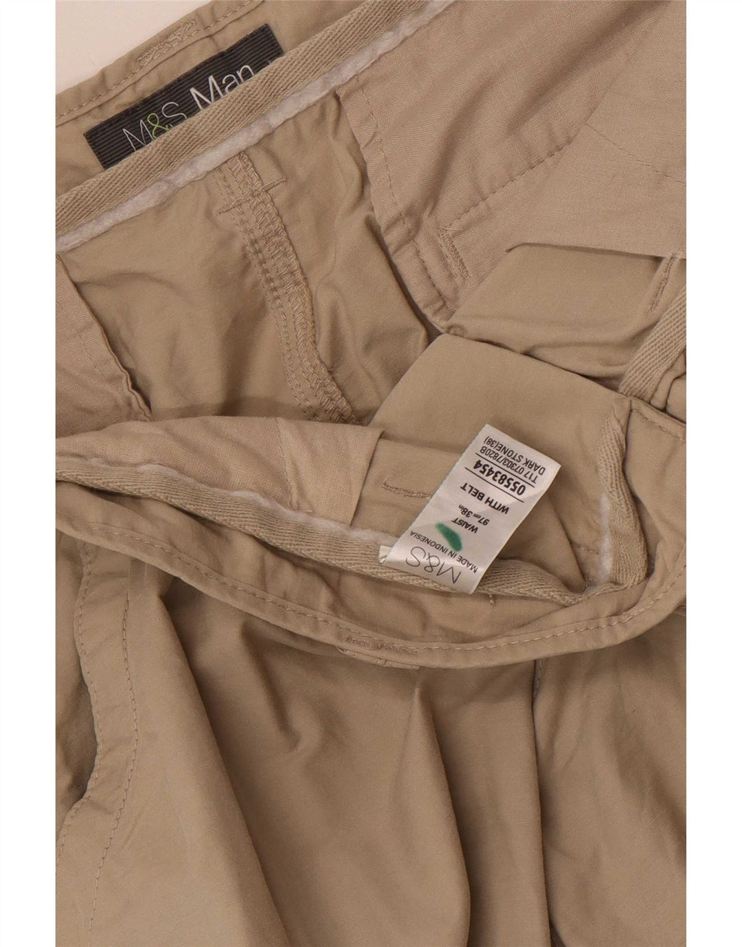 Marks & Spencer Short Cargo Homme W38 XL Coton Beige