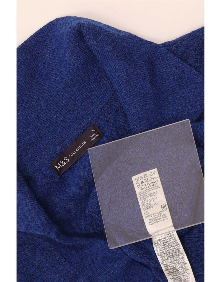 Marks & Spencer Pull col polo pour homme XL Bleu Polyester