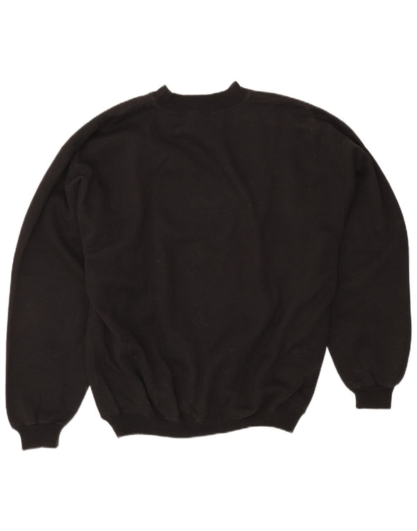 vintage Mens Graphic Sweatshirt Jumper XL Coton Noir