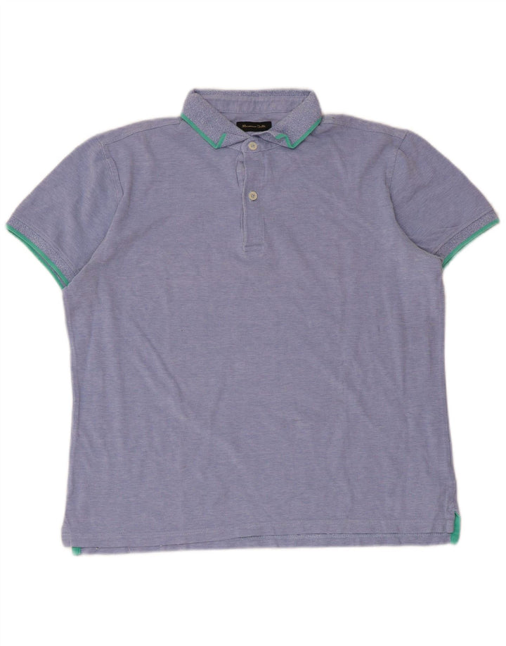 Massimo Dutti Polo coupe décontractée pour homme en coton bleu moyen