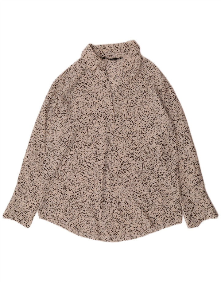 Zara Chemisier surdimensionné pour femme UK 10 Petit polyester à pois blanc