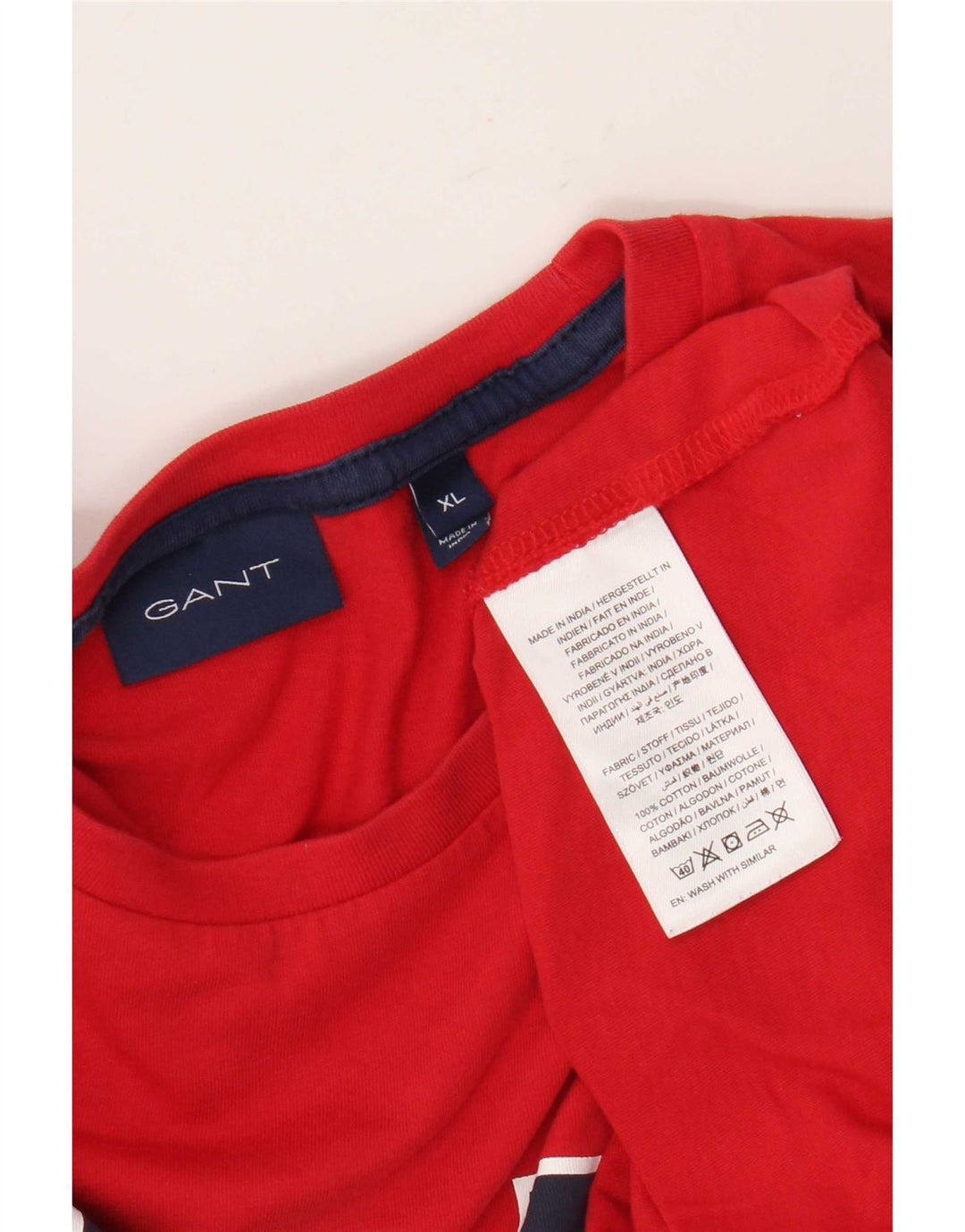 Gant T-Shirt Graphique Top XL Rouge Coton Homme
