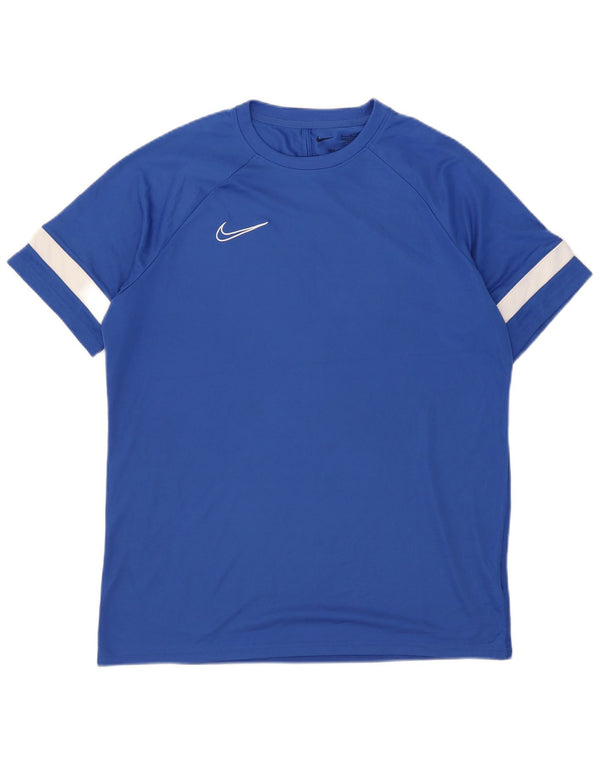 Nike Mens Dri Fit T-Shirt Top XL Blue Colourblock Polyester
