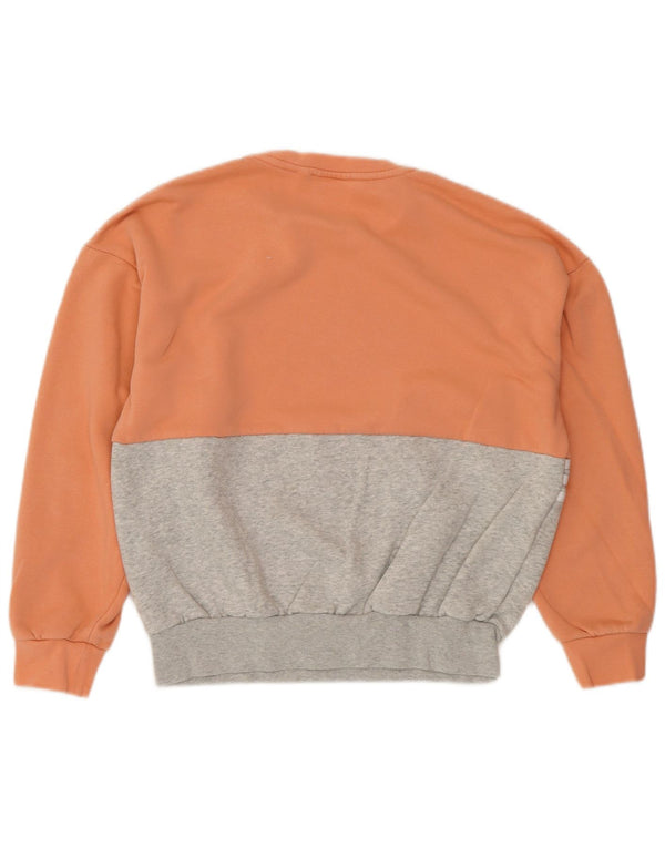 ADIDAS Sweat-shirt pour femme UK 12 en coton color block orange moyen