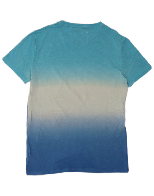 Superdry Homme T-Shirt Top Petit Bleu Tie Dye Coton