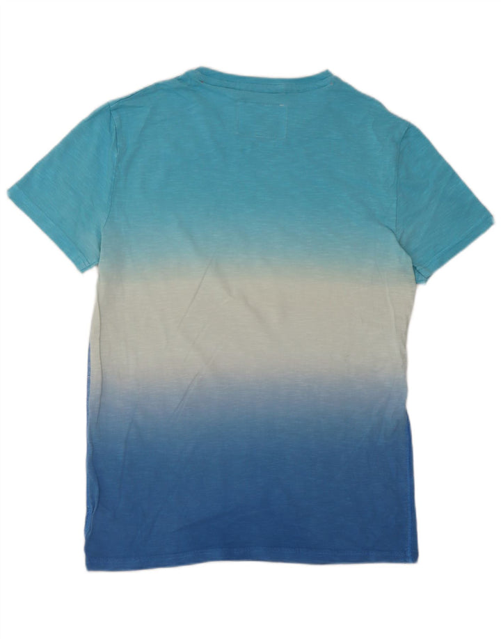 Superdry Homme T-Shirt Top Petit Bleu Tie Dye Coton