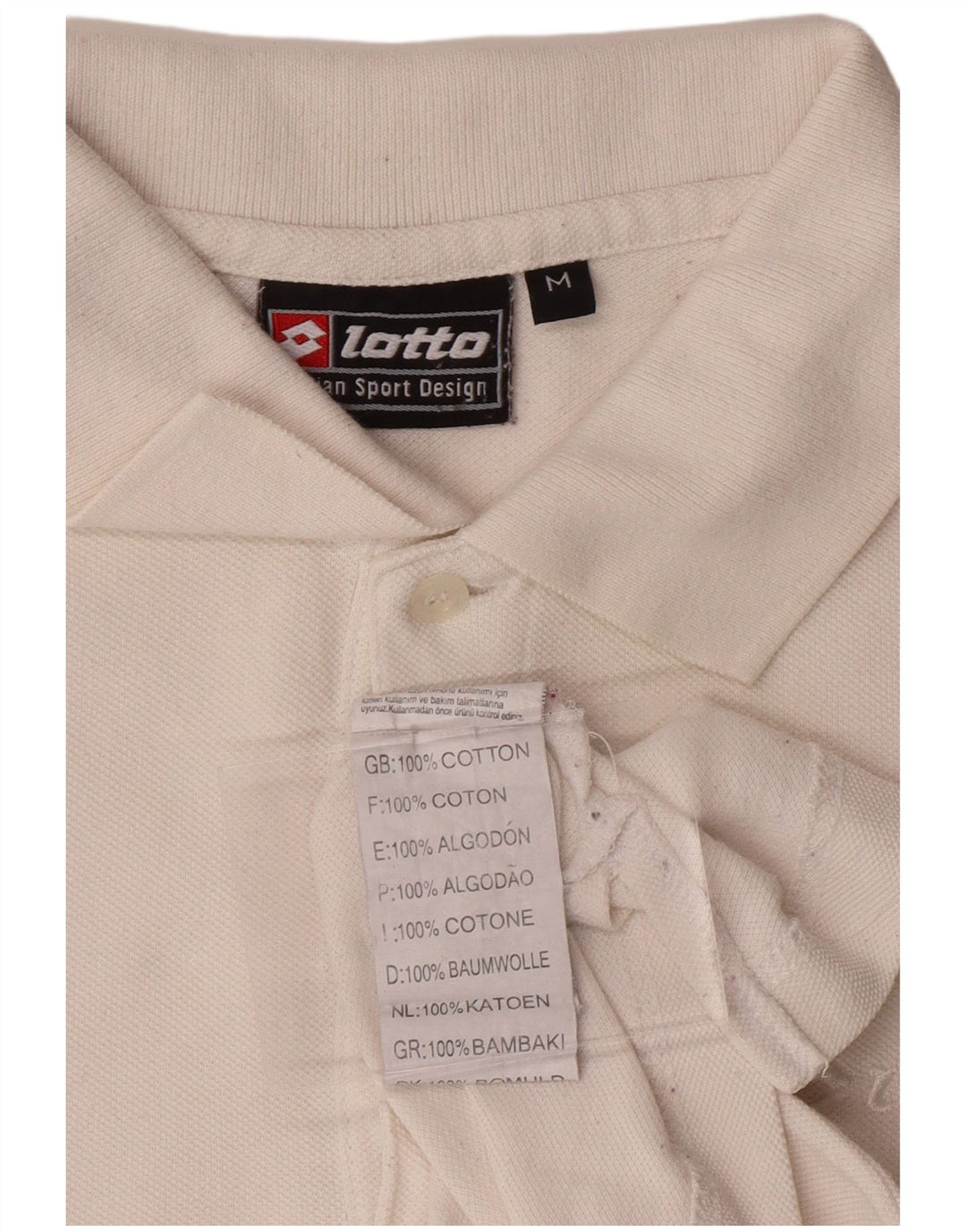 LOTTO Polo à Manches Longues Homme Blanc Moyen Coton