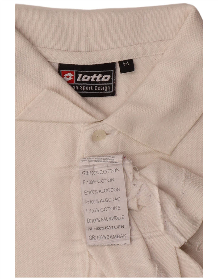 LOTTO Polo à Manches Longues Homme Blanc Moyen Coton
