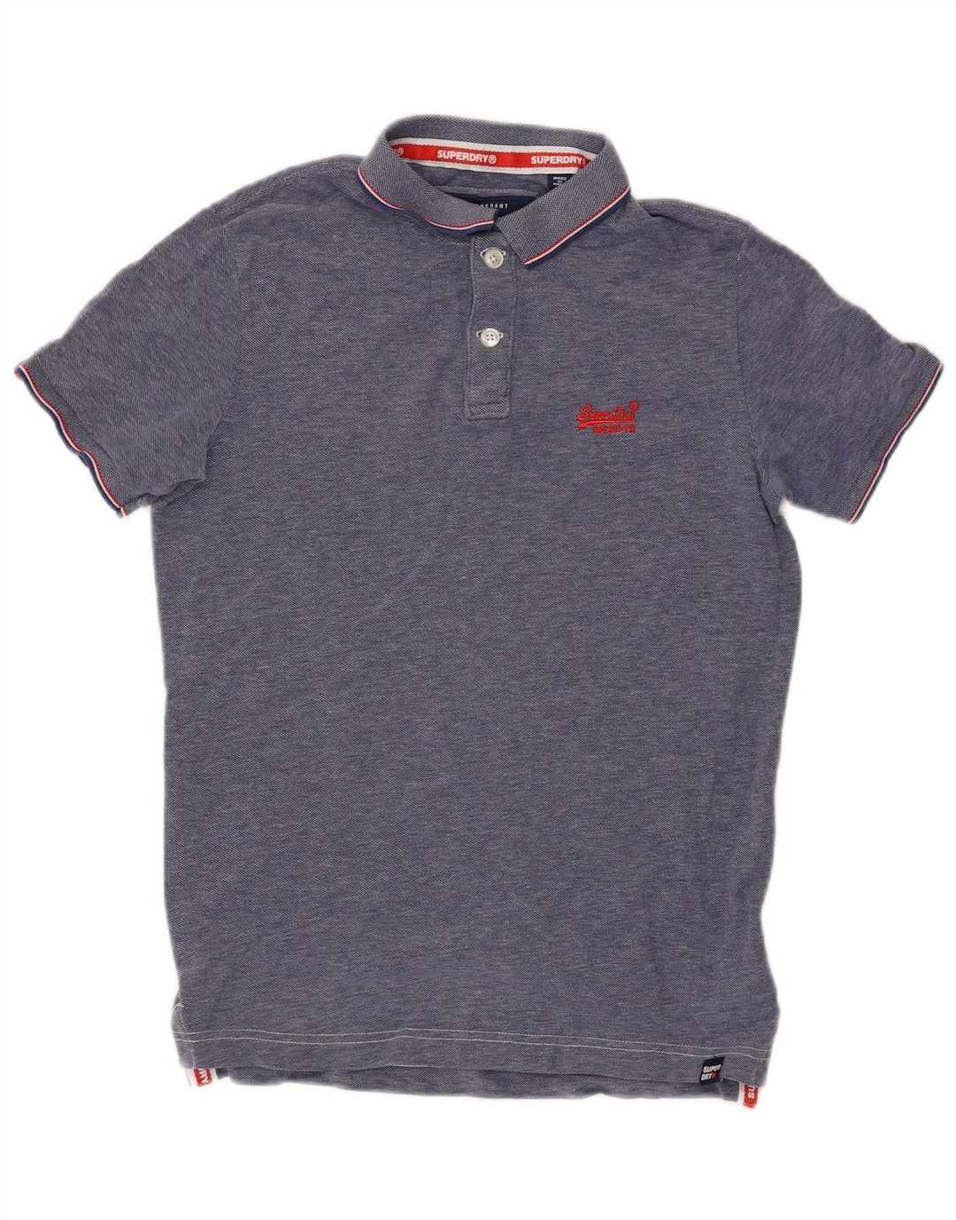 Superdry Polo Homme Bleu Moyen Coton