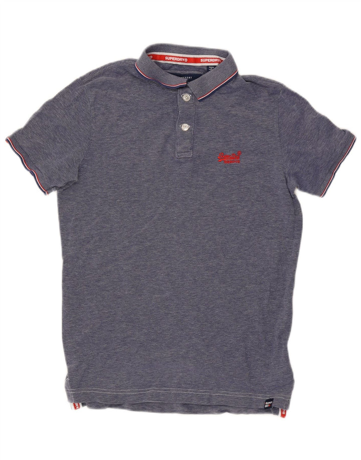 Superdry Polo Homme Bleu Moyen Coton