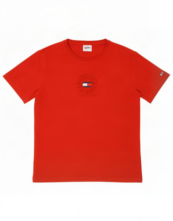 Tommy Hilfiger T-shirt graphique à manches courtes pour femme UK 10 Small Rouge