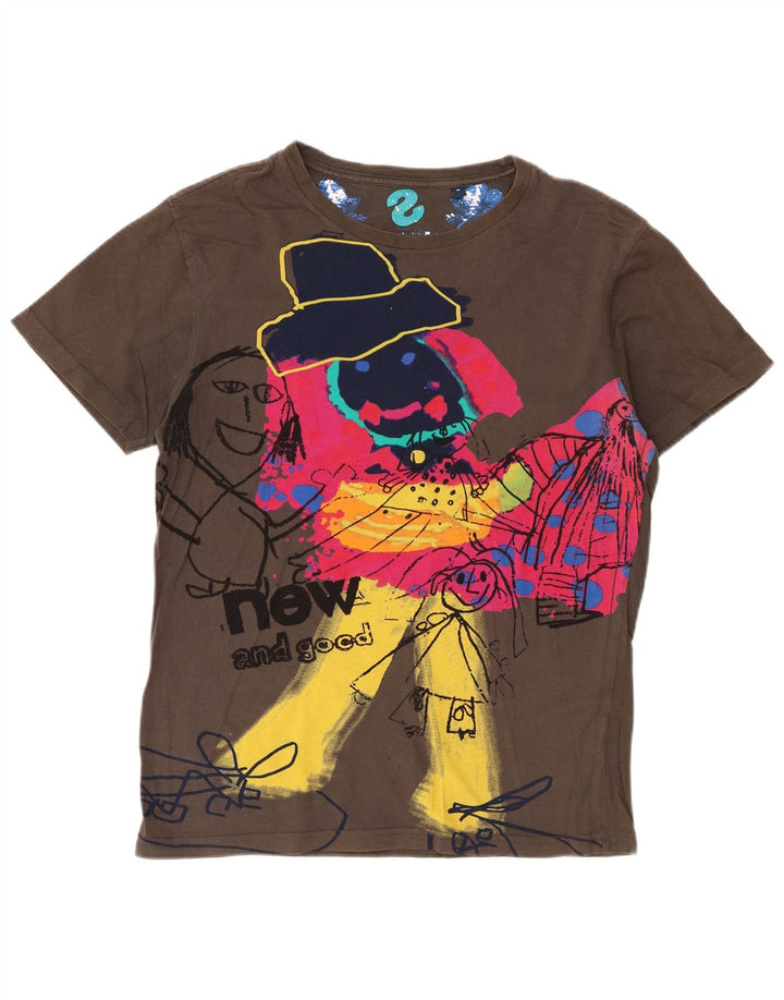 Desigual T-Shirt Graphique Homme Kaki Moyen