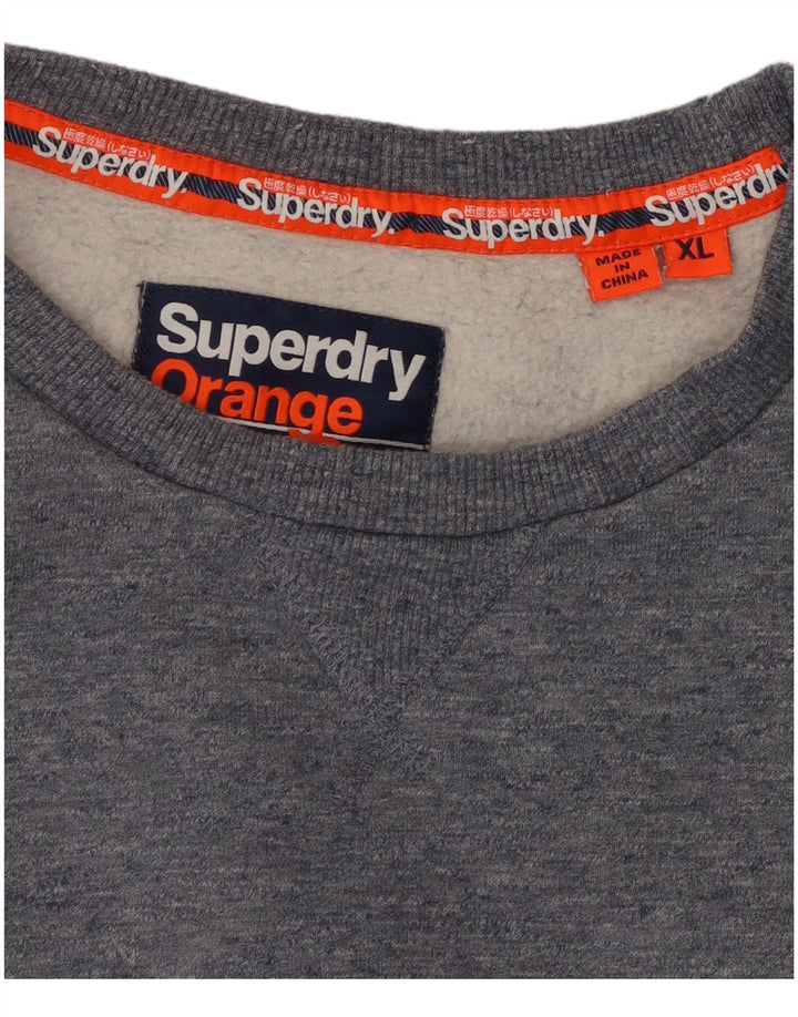 SUPERDRY Sweat Femme Pull UK 18 XL Gris Coton