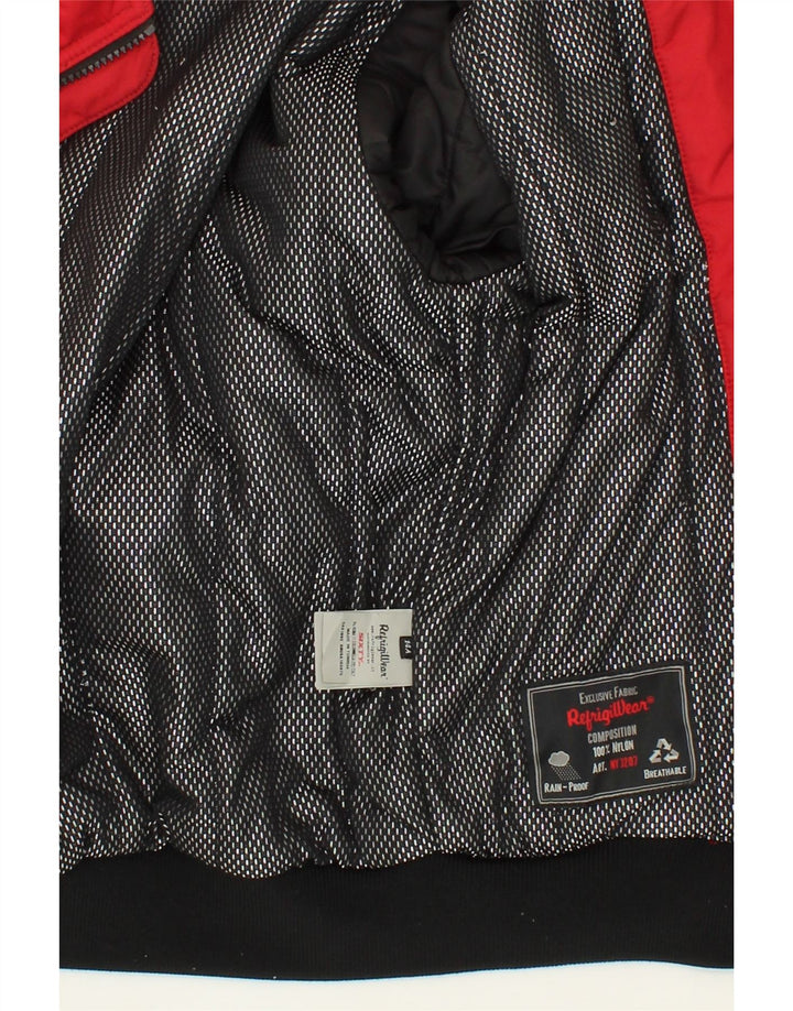 REFRIGIWEAR Boys Bomber Jacket 13-14 Years Red Nylon Vintage Refrigiwear and Second-Hand Refrigiwear from Messina Hembry 