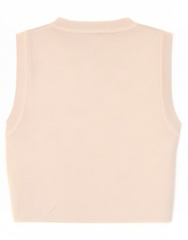 Zara Femme Crop Débardeur UK 12 Gris Moyen Viscose