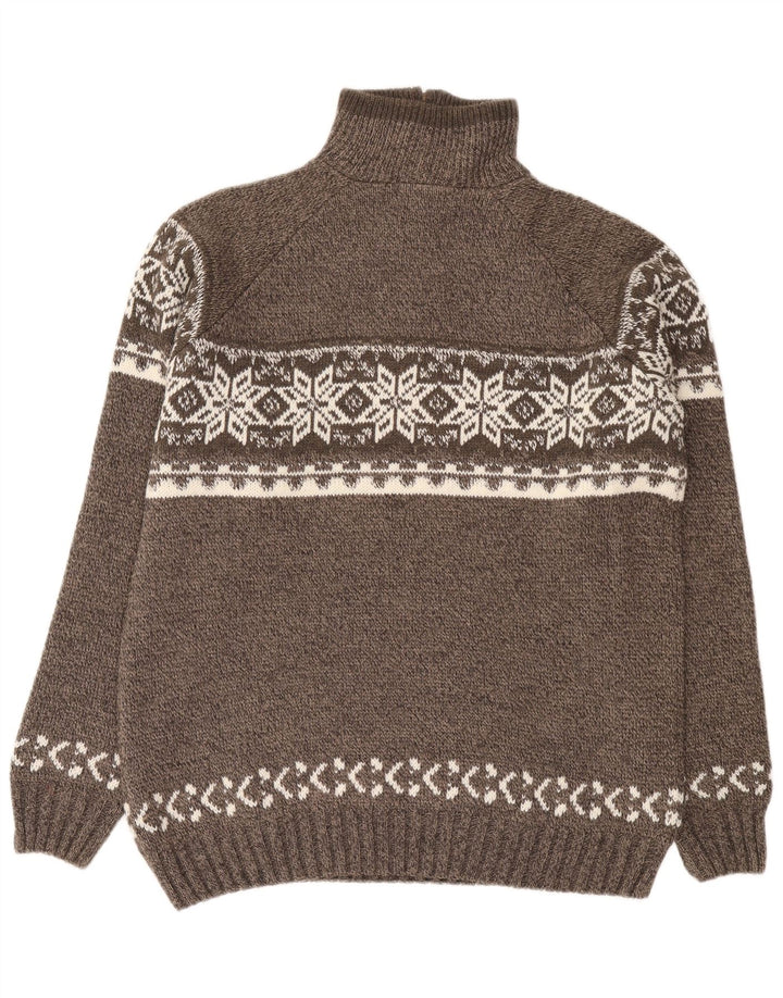 Canda Pull col zippé pour homme 2XL Gris Fair Isle Acrylique