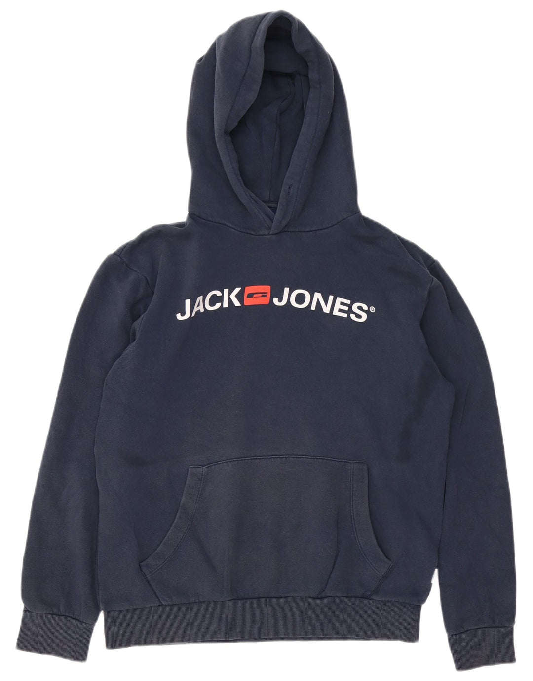 JACK & JONES Pull à Capuche Graphique Homme Bleu Marine Moyen Coton