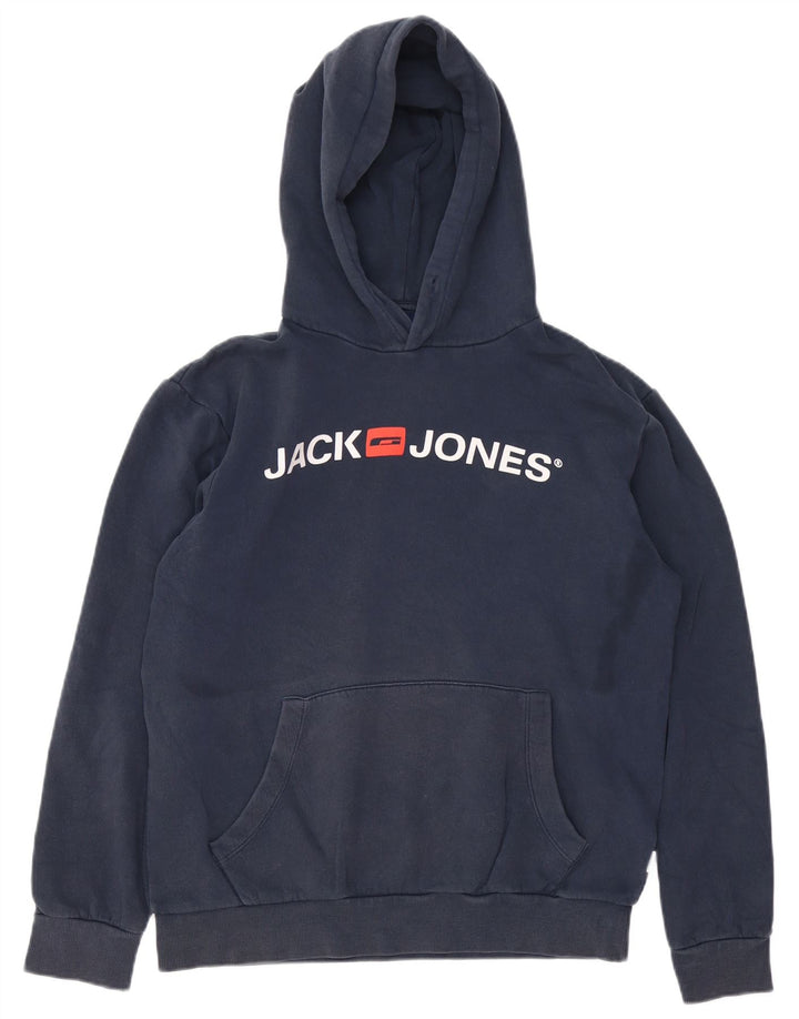 JACK & JONES Pull à Capuche Graphique Homme Bleu Marine Moyen Coton