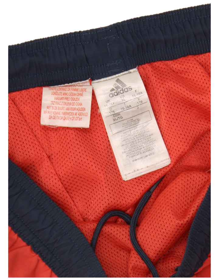 Adidas Short de Sport Garçon 15-16 Ans Rouge Colorblock Polyester