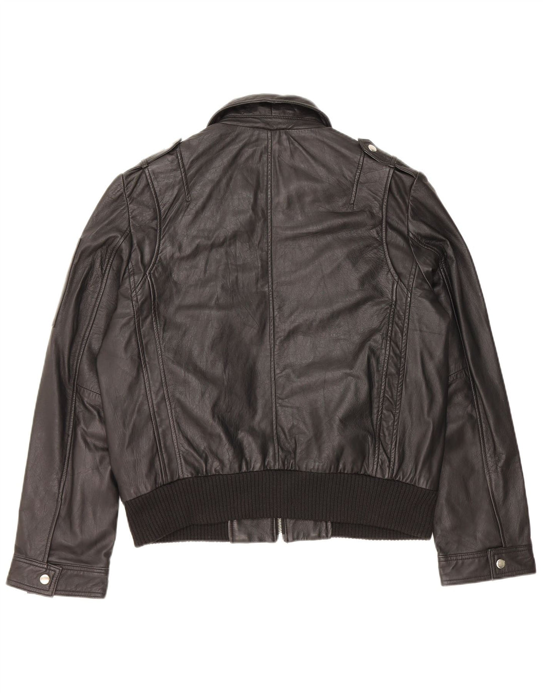 Veste en cuir militaire femme vintage IT 54 3XL Cuir noir