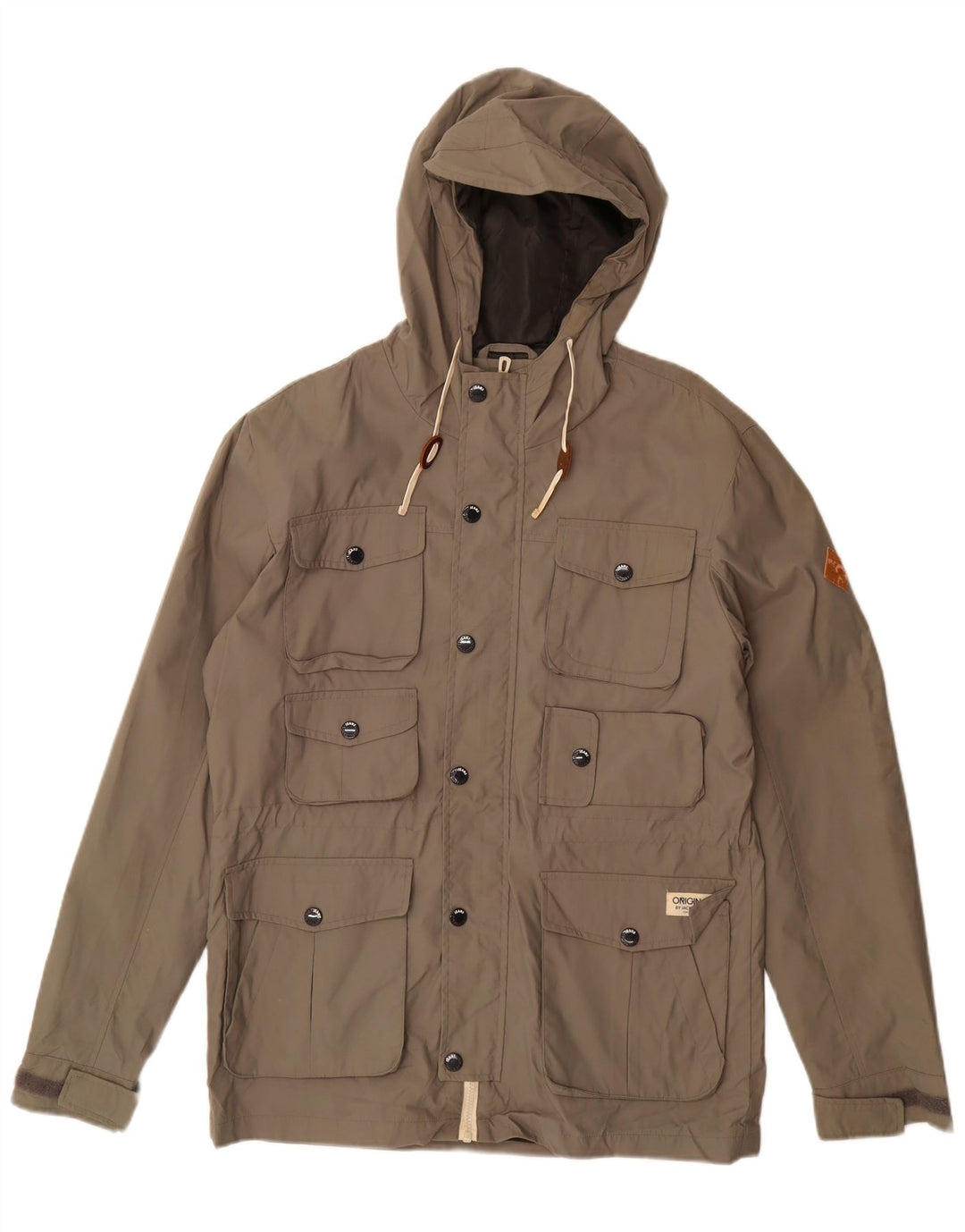JACK & JONES Veste utilitaire à capuche pour homme UK 38 Nylon gris moyen