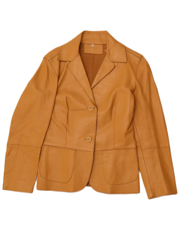 vintage Femme 2 Bouton Blazer Veste UK 10 Petit Beige