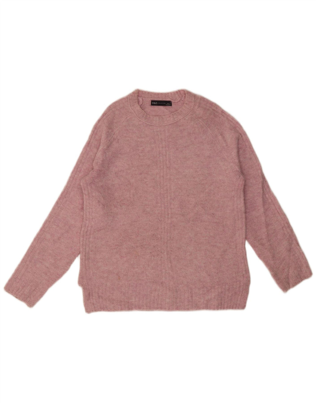 Marks & Spencer Pull ras du cou pour femme en acrylique moucheté rose petit