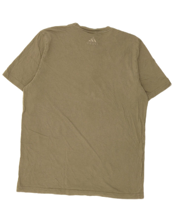 Adidas T-Shirt Graphique Homme Kaki Moyen Coton