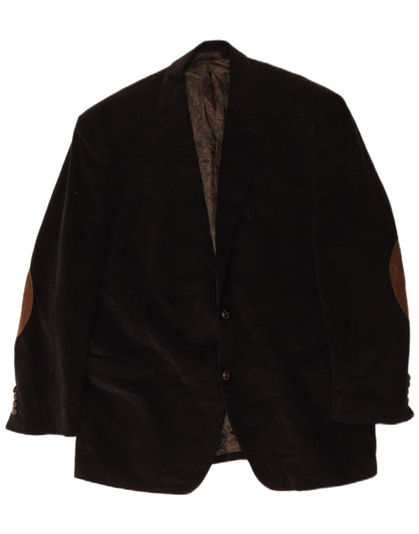 Ralph Lauren Veste blazer en velours côtelé pour homme à 2 boutons UK 44 XL en coton noir