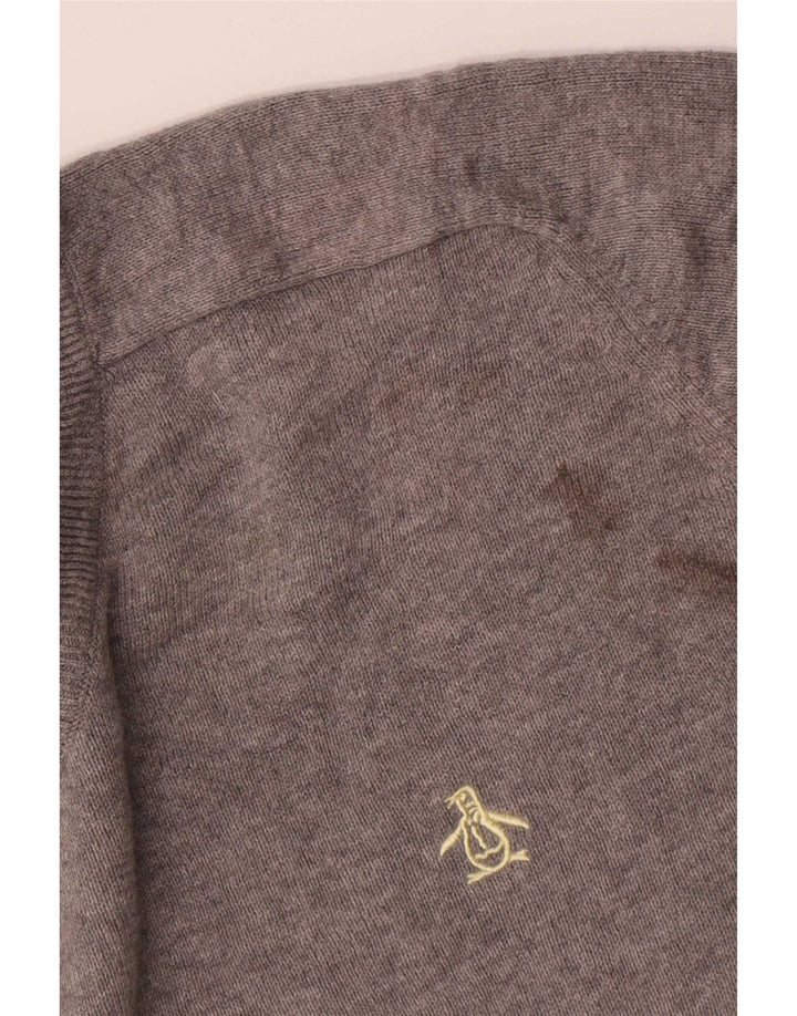 Penguin Pull col V pour homme Gris Taille L