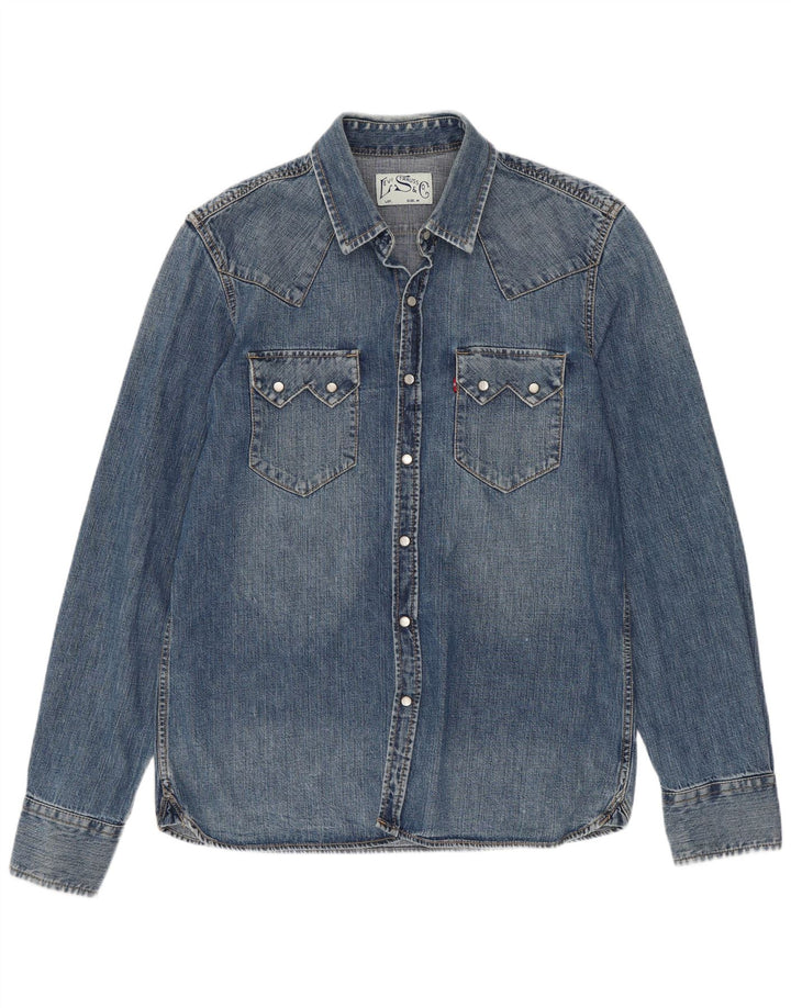 Levi's Chemise en Jean Western Homme Bleu Moyen Coton
