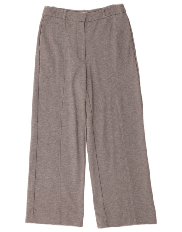Jaeger Pantalon large taille haute pour femme UK 10 Small W28 L28 Gris Viscose