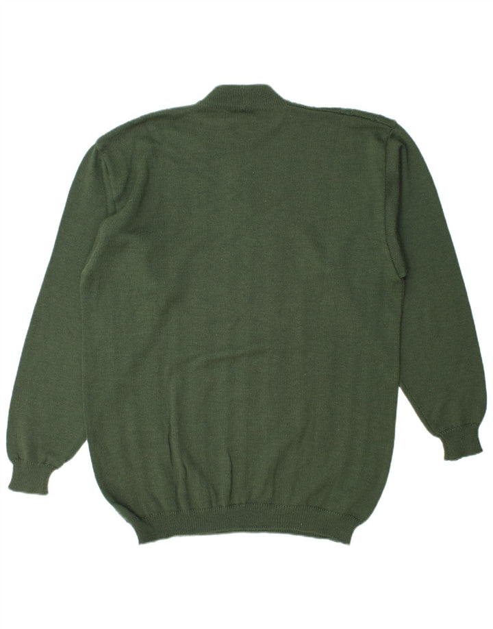 vintage Mens Turtle Neck Jumper Pull Grand Vert