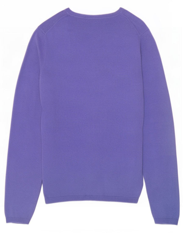 Tommy Hilfiger Pull col V pour femme UK 10 Petit Violet Coton