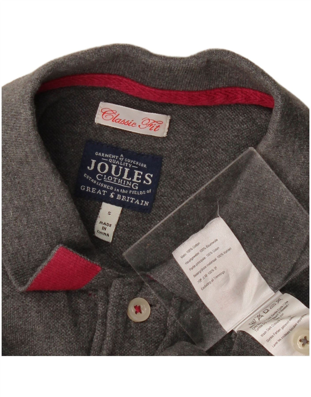JOULES Polo Homme Coupe Classique Petit Gris Coton