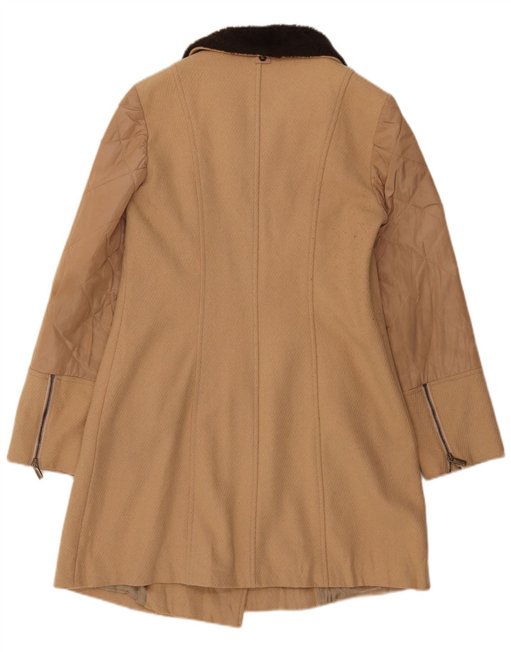 Penny Black Manteau Femme UK 12 Laine Colorblock Beige Moyen