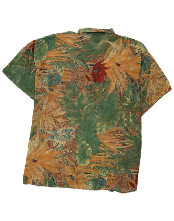 vintage Chemise pull à manches courtes pour hommes IT 54 XL Floral multicolore