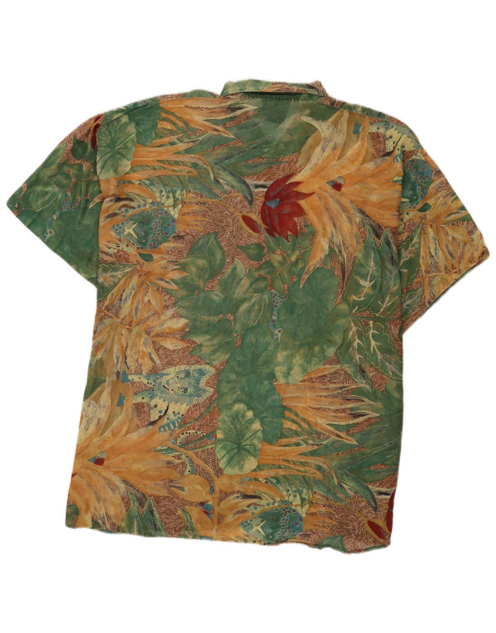 vintage Chemise pull à manches courtes pour hommes IT 54 XL Floral multicolore