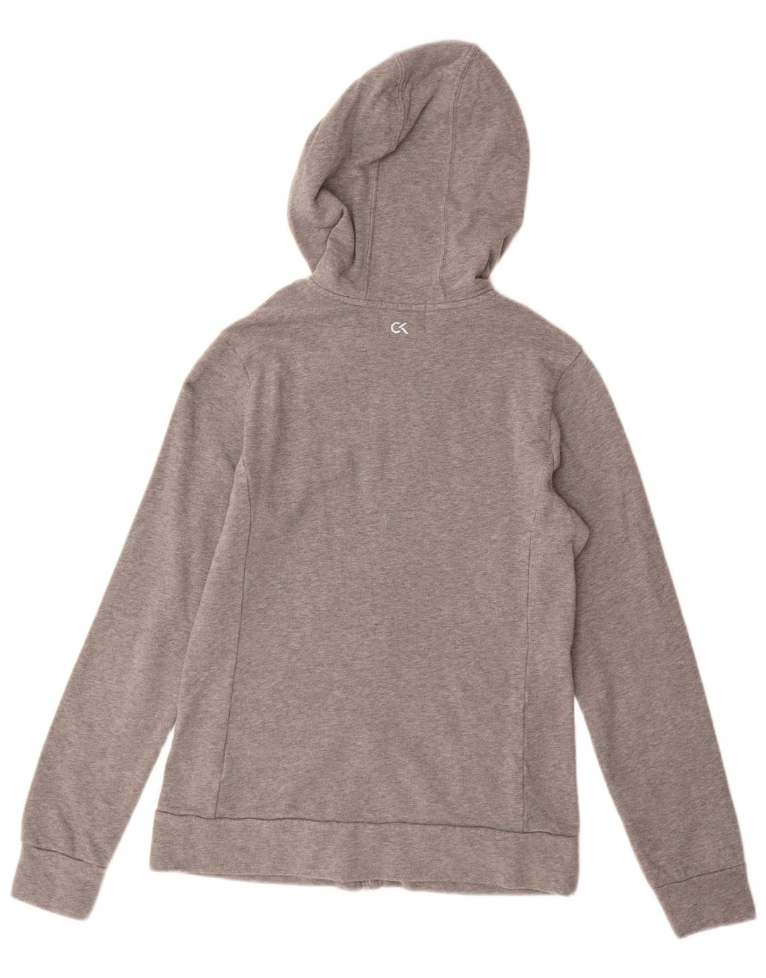 CALVIN KLEIN Pull à capuche zippé Performance pour femme UK 12 Gris moyen