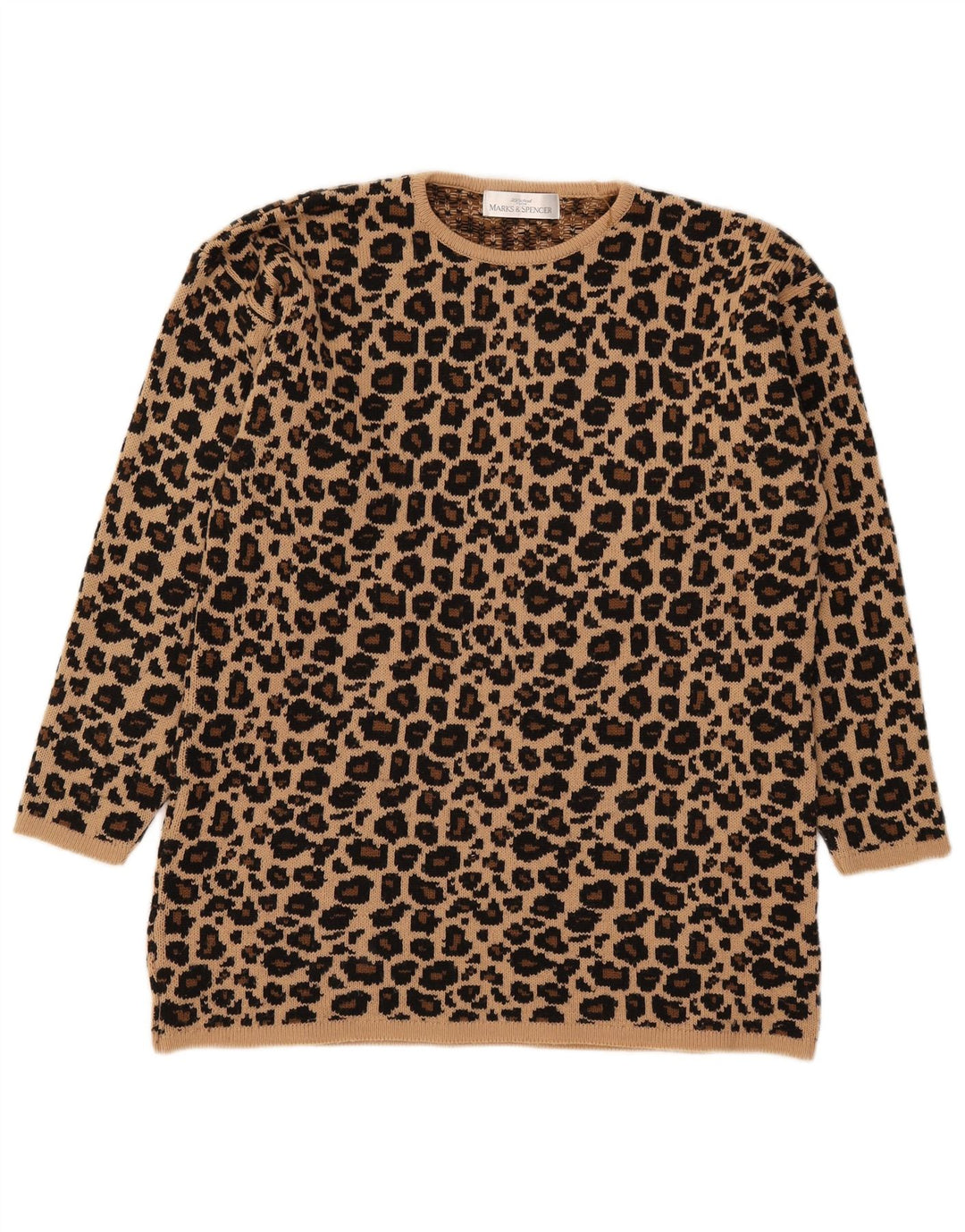 Marks & Spencer Pull à col rond pour femme UK 14 Large Marron