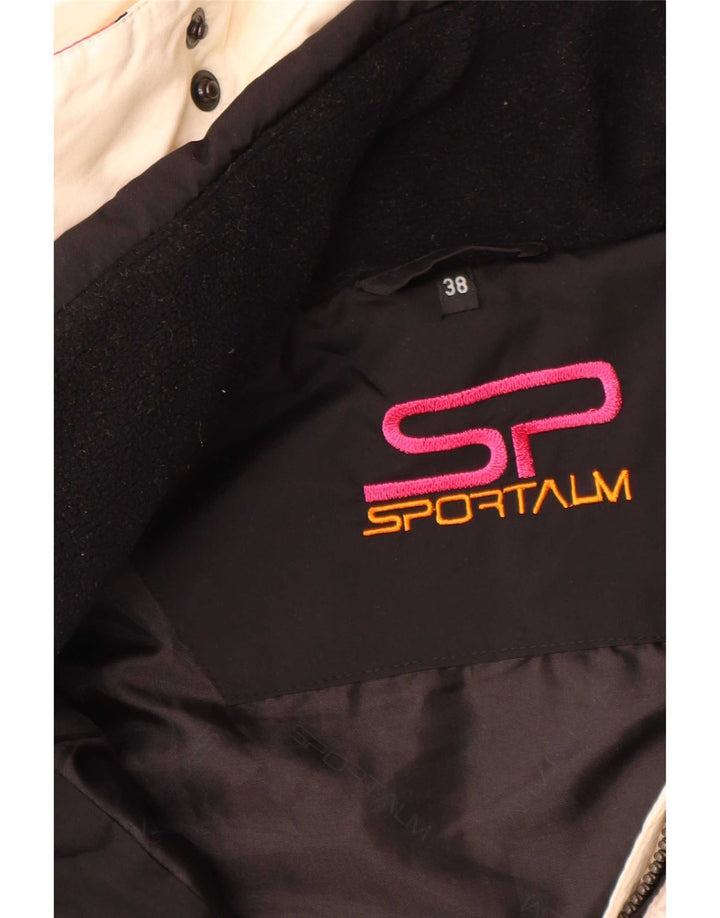 Sportalm Veste de ski à capuche pour femme EU 38 Medium Off White Floral Polyamide