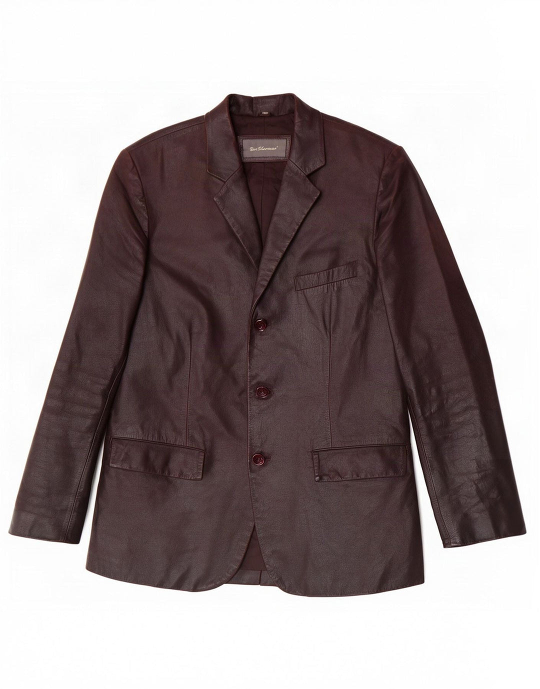 Ben Sherman Veste blazer en cuir à 3 boutons pour homme UK 38 Marron moyen