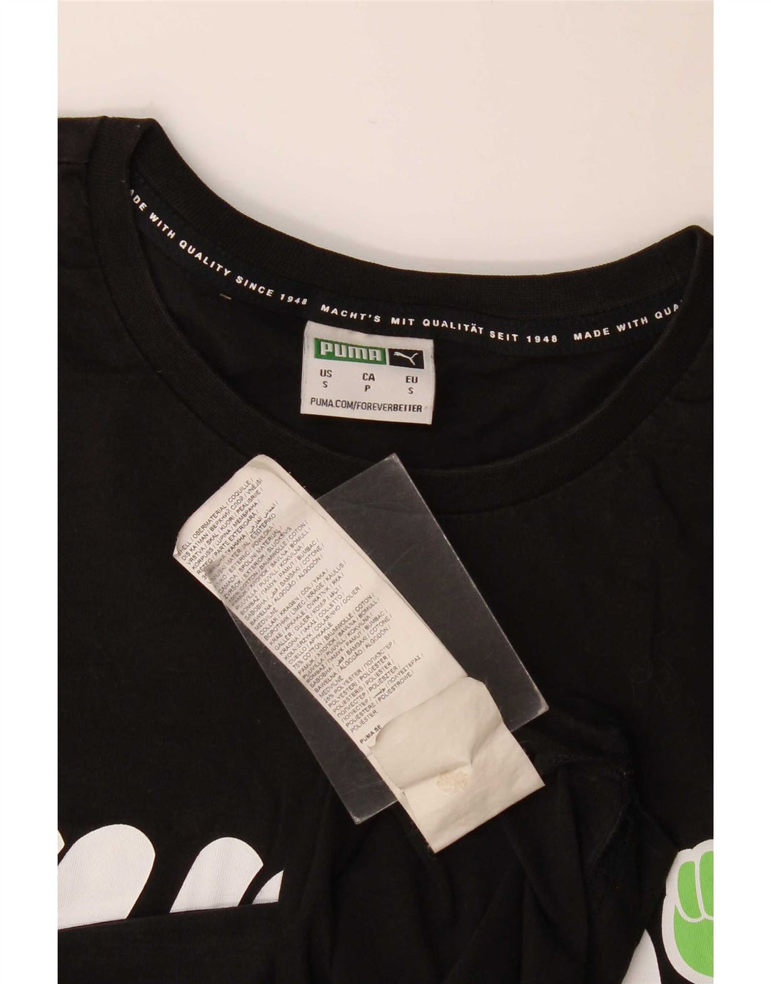 Puma T-shirt graphique pour homme, petit, noir, coton