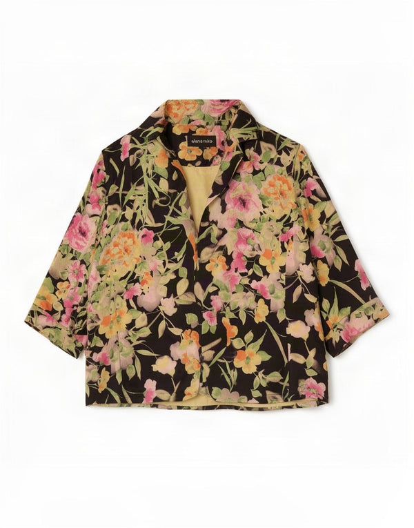 ELENA MIRO Cardigan à manches 3/4 pour femme UK 18 XL Multicolore Floral