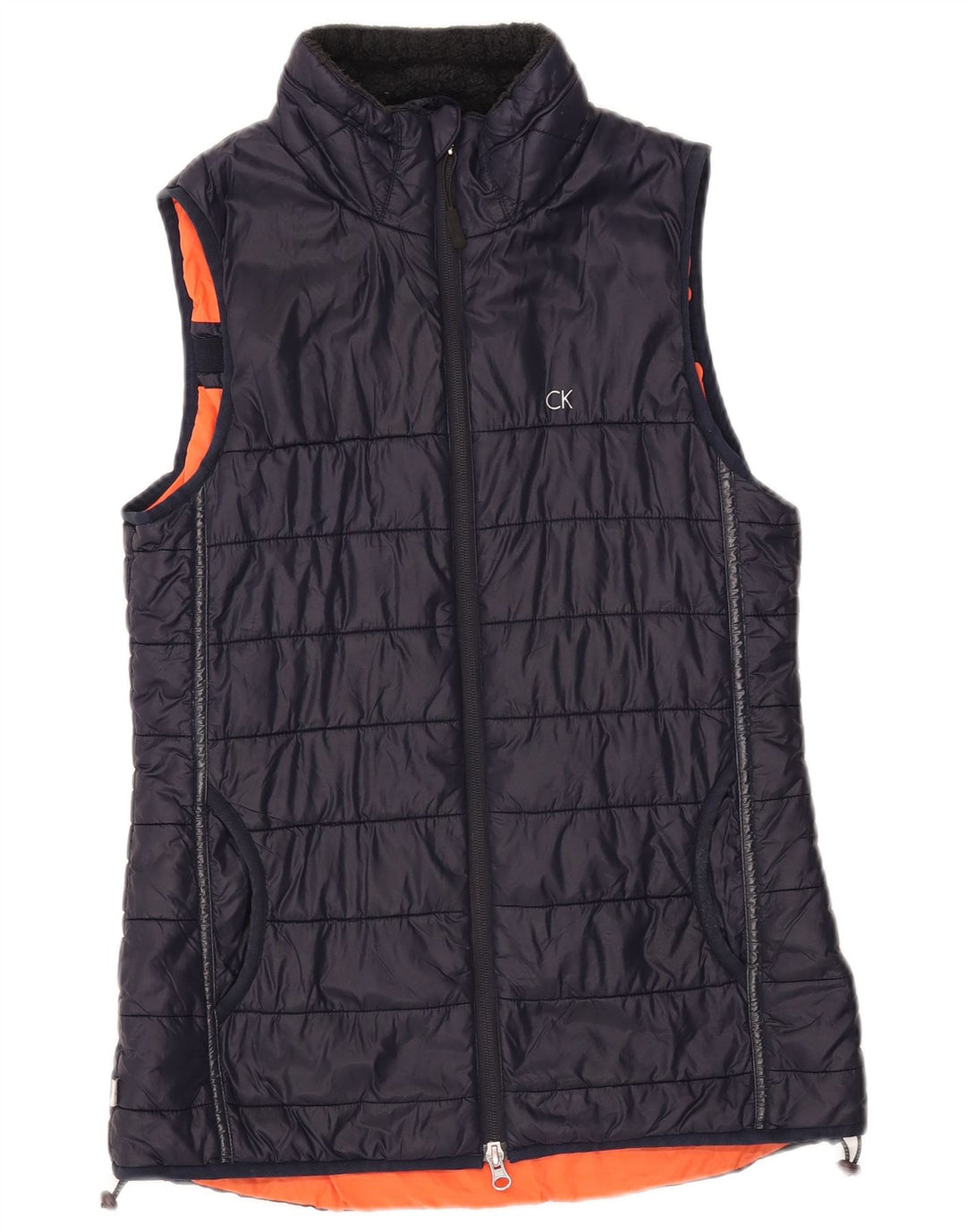 Calvin Klein Gilet Femme UK 10 Petit Nylon Bleu Marine
