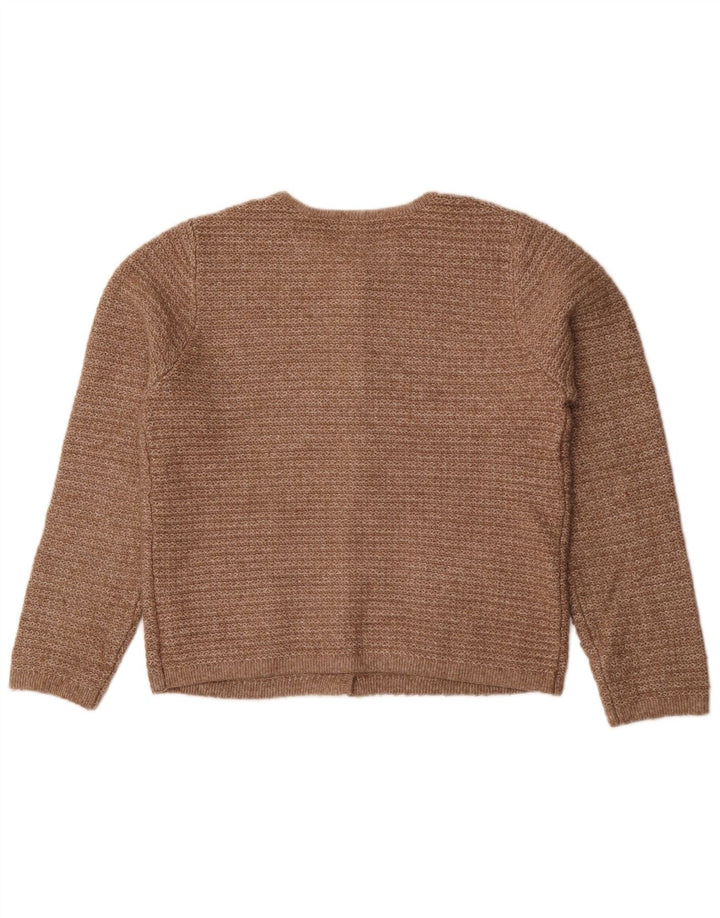 Marks & Spencer Pull Cardigan Femme UK 14 Marron Moyen Polyester