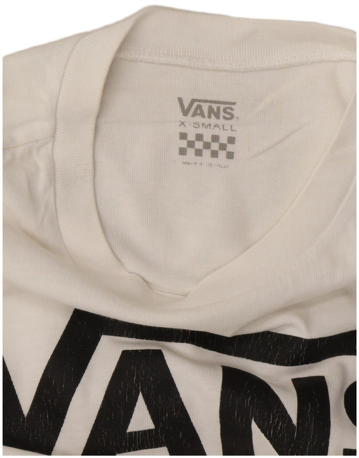 VANS T-shirt graphique pour femme UK 6 XS Blanc
